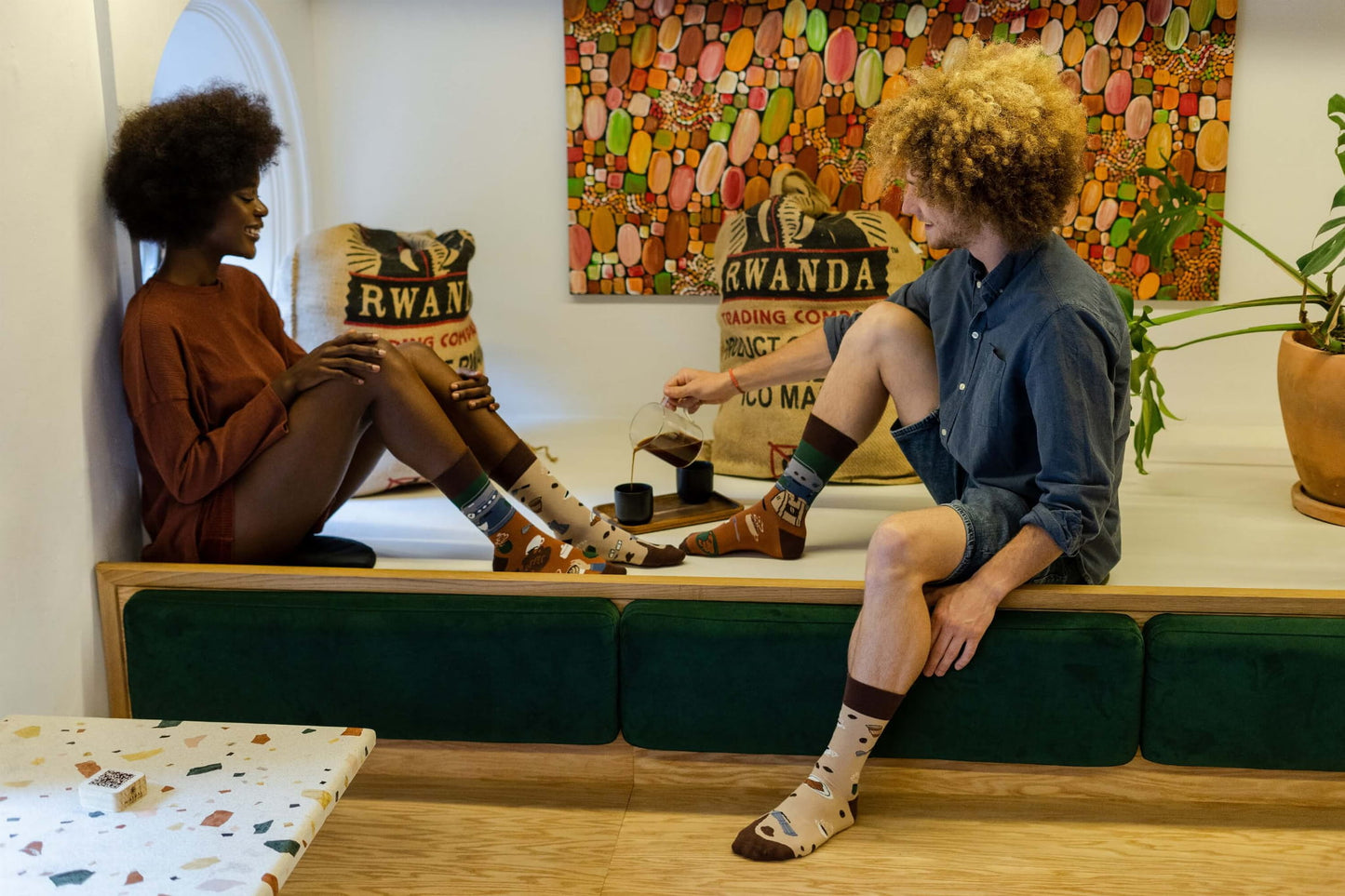 Kaffee Socken, Motivsocken, bunte Socken, Geschenkidee für Barista.