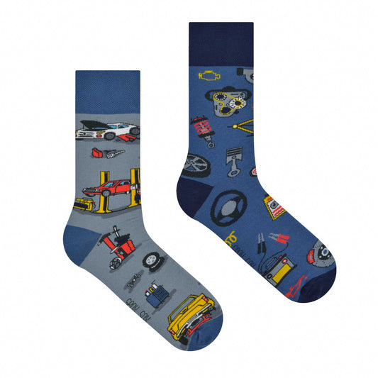 KFZ Socken, Motivsocken, bunte Socken, Geschenkidee für Hobbyschrauber.