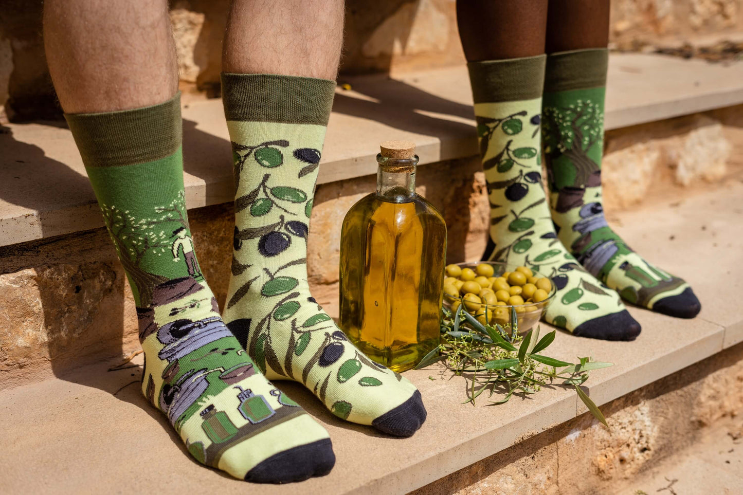 Oliven Socken, Motivsocken, bunte Socken, Geschenkidee für Koch.