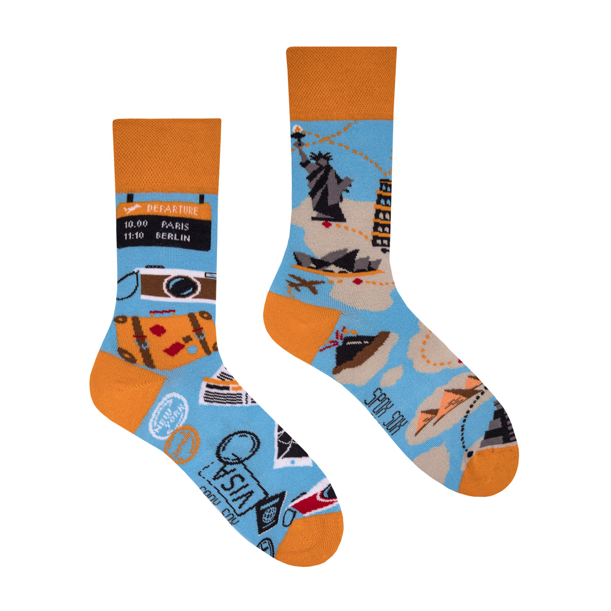 Reise Socken, Socken mit Sehenswürdigkeiten, Motivsocken, bunte Socken, Geschenkidee für Weltenbummler.