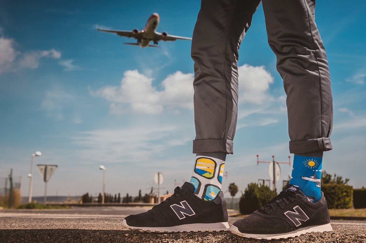 Flugzeug Socken, Piloten Socken, Motivsocken, bunte Socken, Geschenkidee für Piloten.