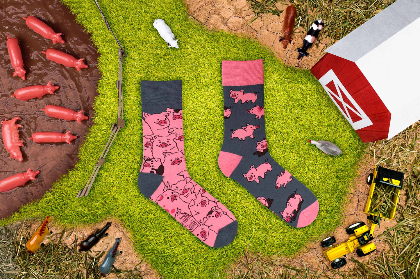 Schweine Socken, Motivsocken, bunte Socken, Geschenkidee für Schweinezüchter.