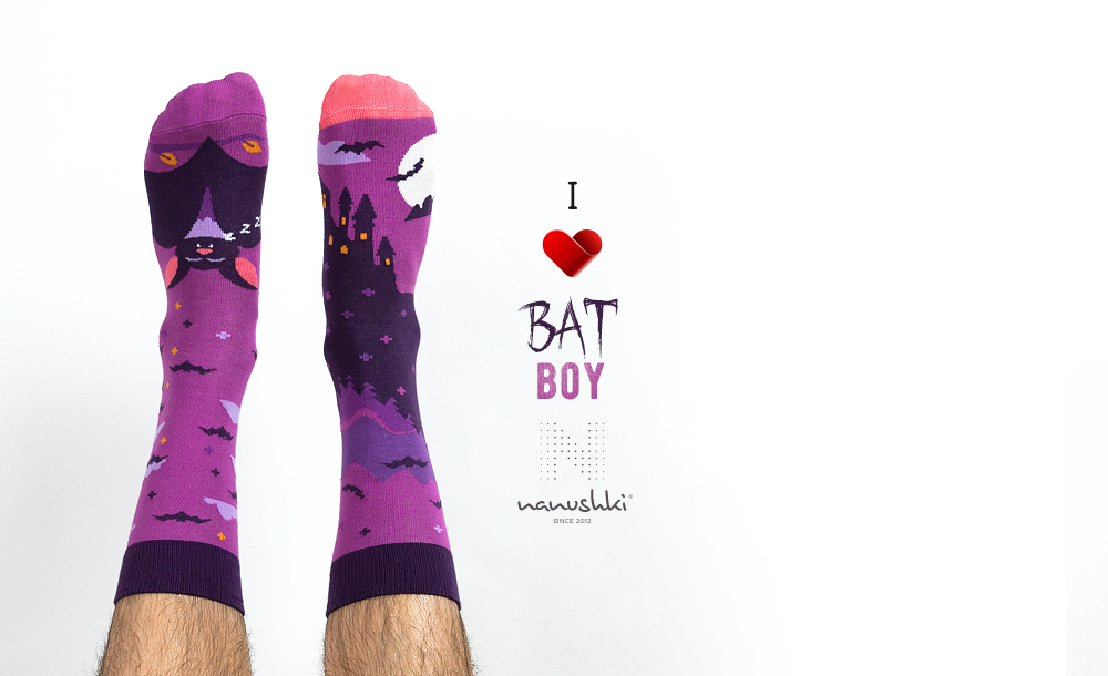 Fledermaus Socken, Vampir Socken, Halloween Socken, Motivsocken, Themensocken.