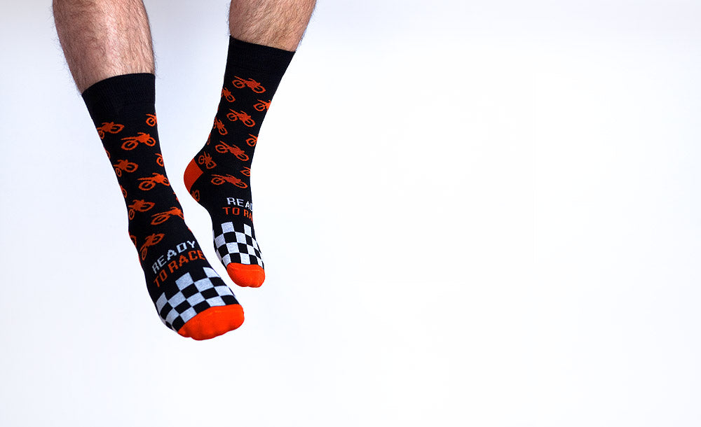 Motorrad Socken, Motocross Socken, Themensocken, Motivsocken, Geschenkidee für Biker