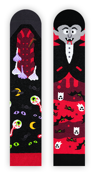 Vampir Socken, Dracula Socken, Halloween Socken, Motivsocken, Themensocken.