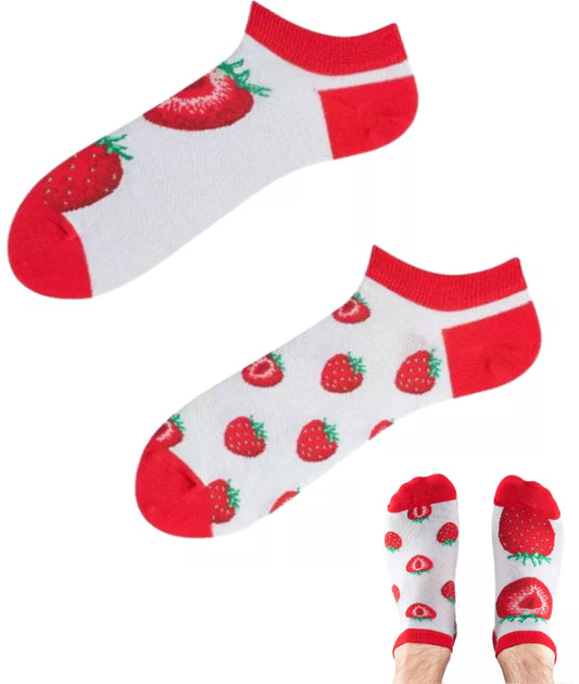 Erdbeere Socken, Sneakersocken, Motivsocken oder weitere Themensocken auf Sockeläuft.de
