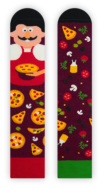 Pizza Socken, Motivsocken, Berufssocken, Themensocken, Geschenkidee für Pizzabäcker.