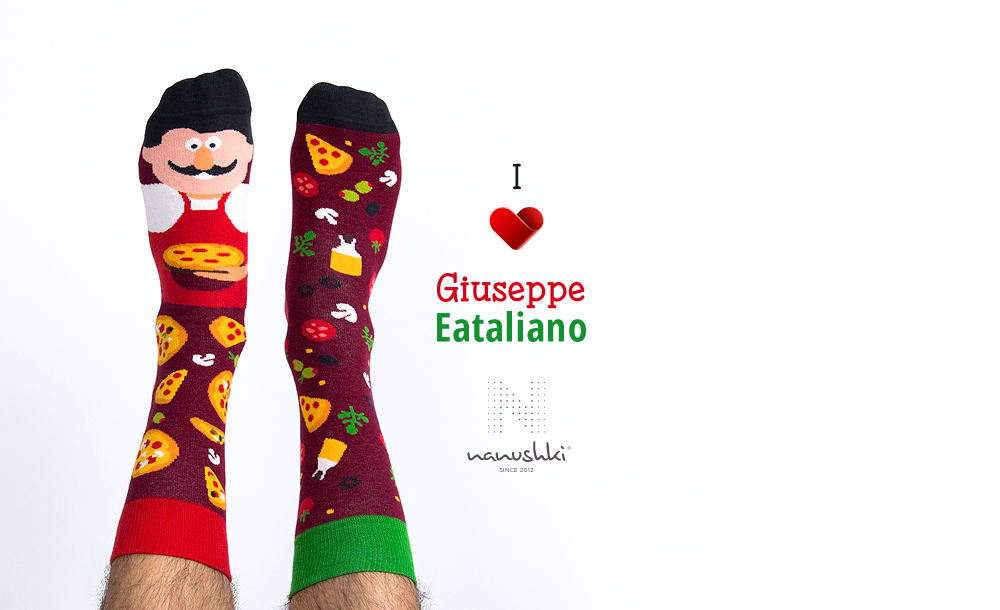 Pizza Socken, Motivsocken, Berufssocken, Themensocken, Geschenkidee für Pizzabäcker.