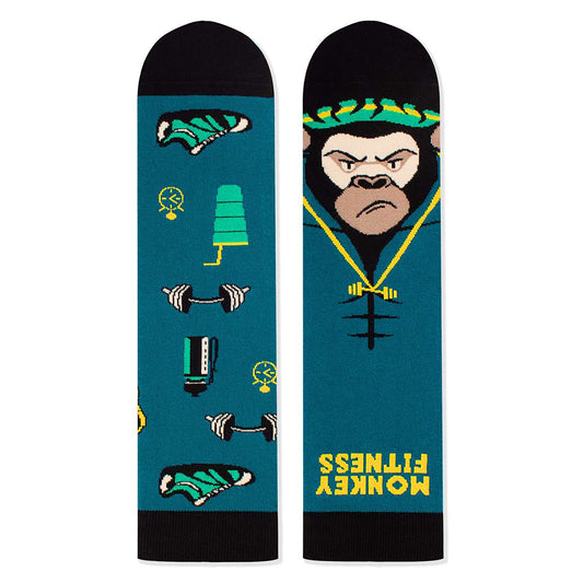 Affen Socken, Motivsocken, Themensocken, Geschenkidee für Fitness Freak