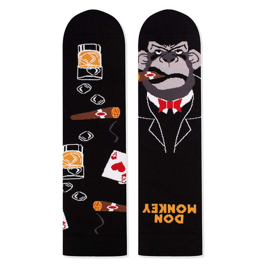 Gorilla Socken, Motivsocken, Themensocken, Geschenkidee für Whiskyliebhaber