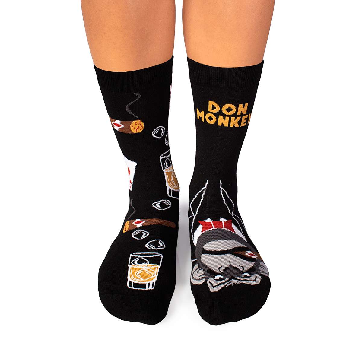Motivsocken, Gorilla Socken, Themensocken, Geschenkidee für Whiskyliebhaber