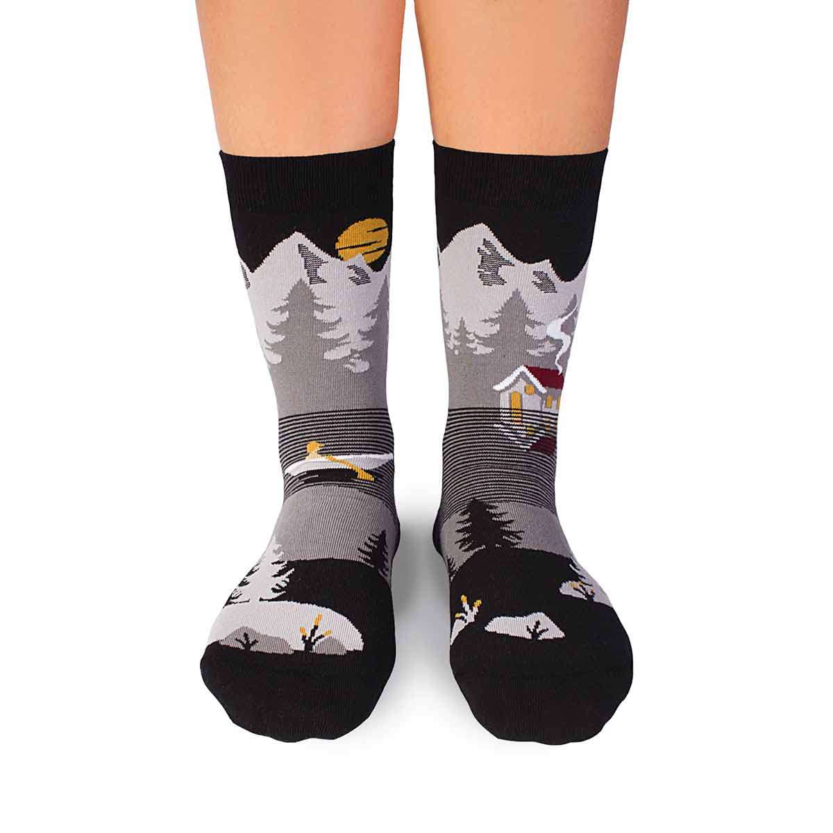 Motivsocken, Berg Socken, Themensocken, Geschenkidee für Naturfreunde
