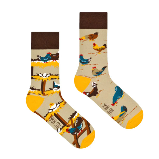 Hühner Socken, Motivsocken, bunte Socken, Geschenkidee für Landwirt
