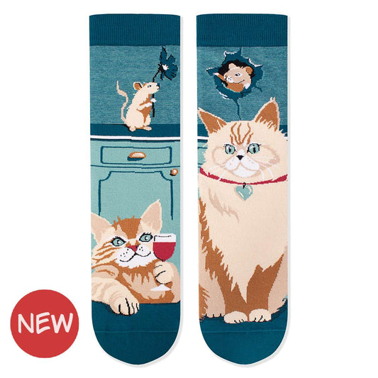 Katzen Socken, Motivsocken, Themensocken, Geschenkidee für Katzenbesitzer