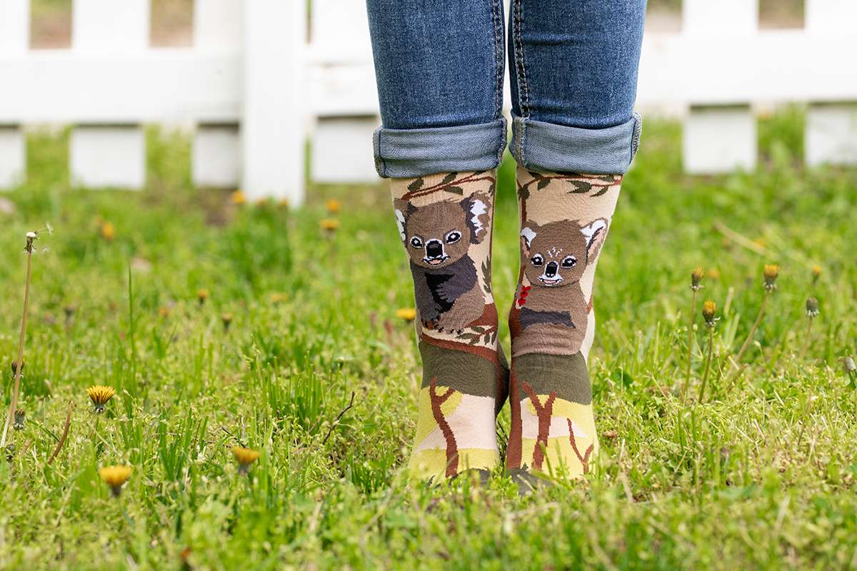 Motivsocken, Koala Socken, Themensocken, Geschenkidee für Paare