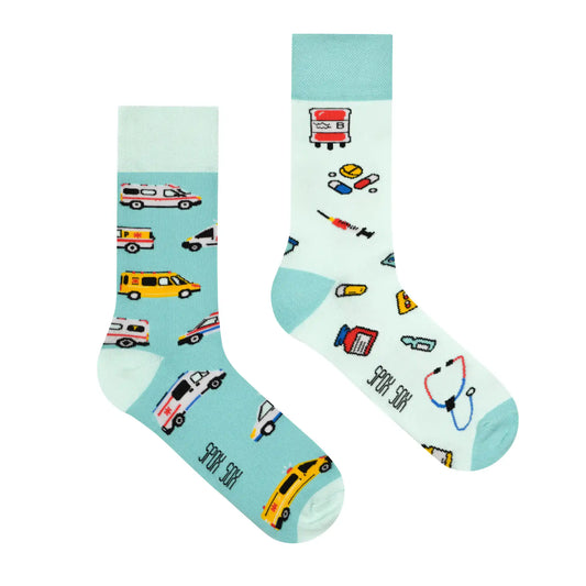 Sanitäter Socken, Motivsocken, bunte Socken, Geschenkidee für Sanitäter.
