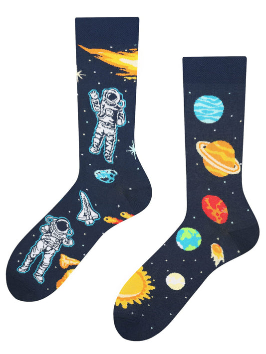 Weltraum Socken, Astronauten Socken, Motivsocken, Themensocken, Geschenkidee für Astrologen