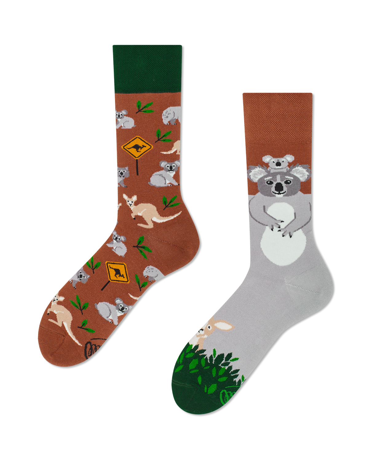 Koalabär Socken, Känguru Socken, Socken mit Tiermotiven, Motivsocken, Themensocken, Geschenkidee für Tierpflegerin.