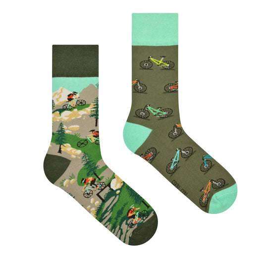 Mountainbike Socken, Fahrrad Socken, Motivsocken oder weitere Themensocken auf Sockeläuft.de