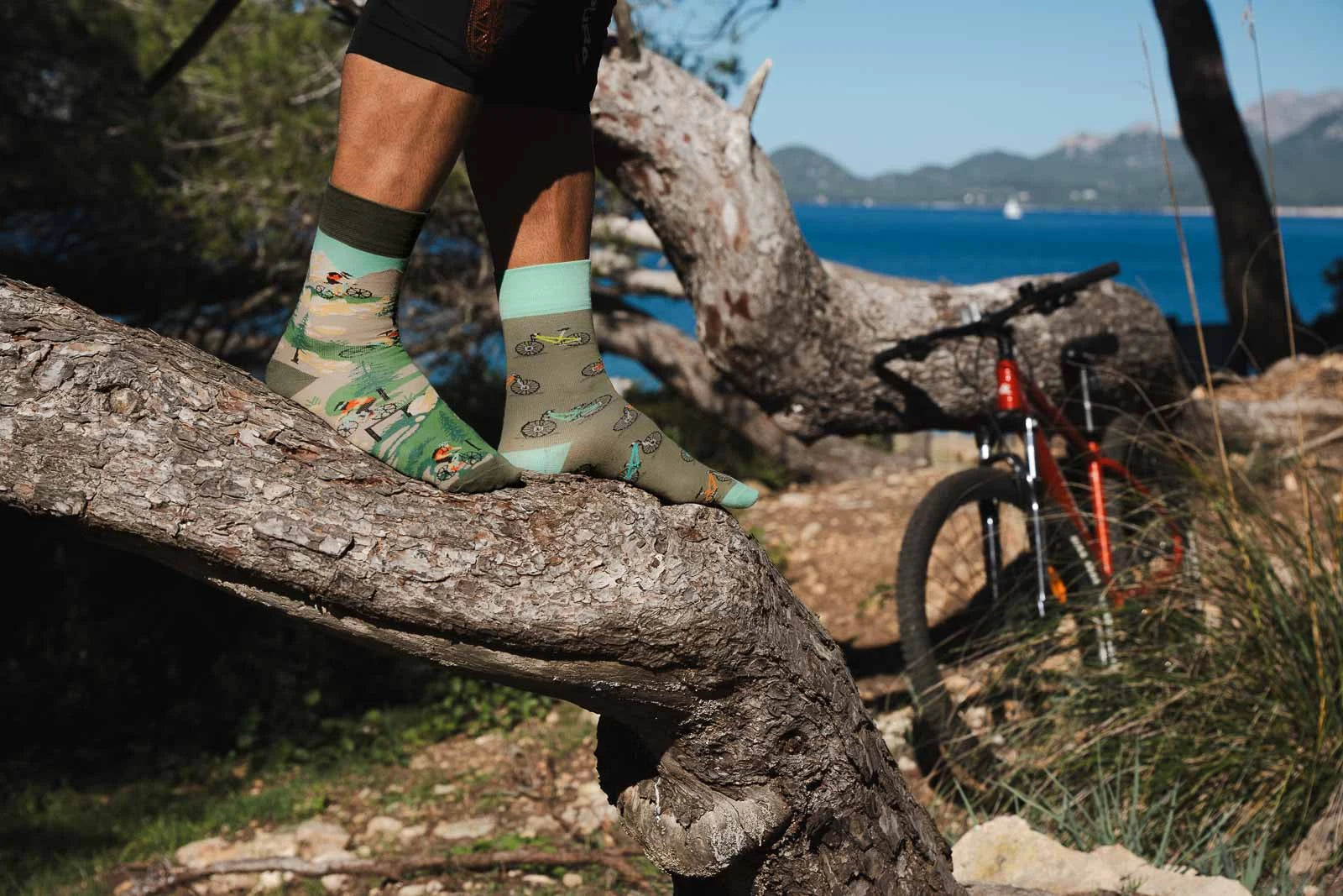 socken mountainbike Mountainbike Socken, Fahrrad Socken, Motivsocken, bunte Socken, Geschenkidee für Downhill Fahrer