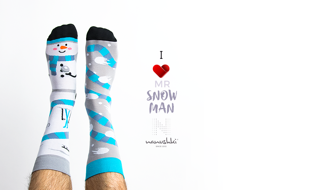 Schneemann Socken, Winter Socken, Weihnachtssocken, Motivsocken, Geschenk zu Weihnachten.