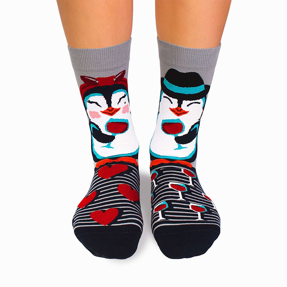 Motivsocken, Pinguin Socken, Themensocken, Geschenk für Paare
