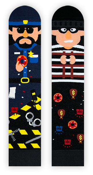 Polizei Socken, Motivsocken, Berufssocken, Themensocken, Geschenkidee für Polizist.