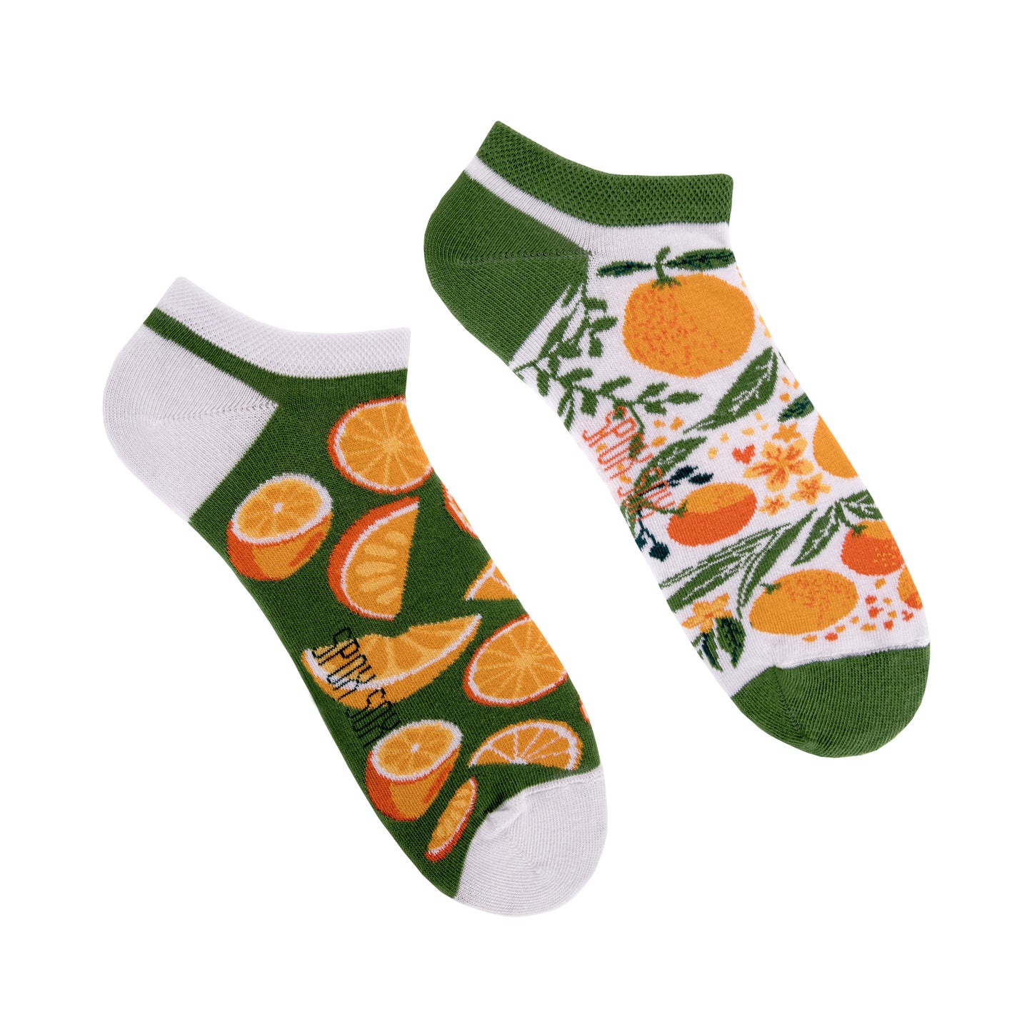 Sneakersocken, Orangen Sneakersocken, bute Sneakersocken, Sneakersocken mit Motiven.