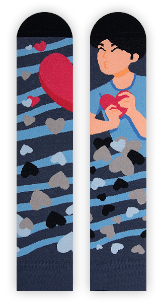 Love Socken, Herz Socken, Geschenkidee zum Valentinstag, Themensocken, Motivsocken, Geschenkidee für die Freundin.