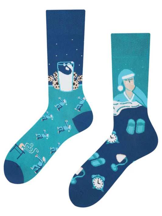 Schlafsocken, Milch und Kekse Socken, Motivsocken oder weitere Themensocken auf Sockeläuft.de