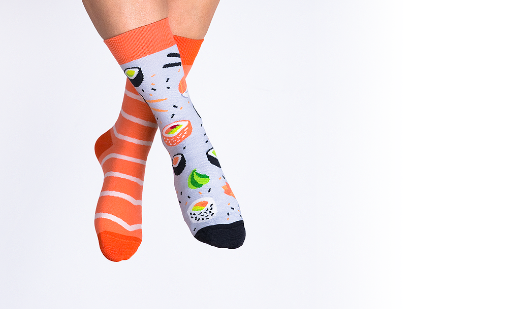 Sushi Socken, Food Socken, Themensocken, Motivsocken, Geschenkidee für Koch