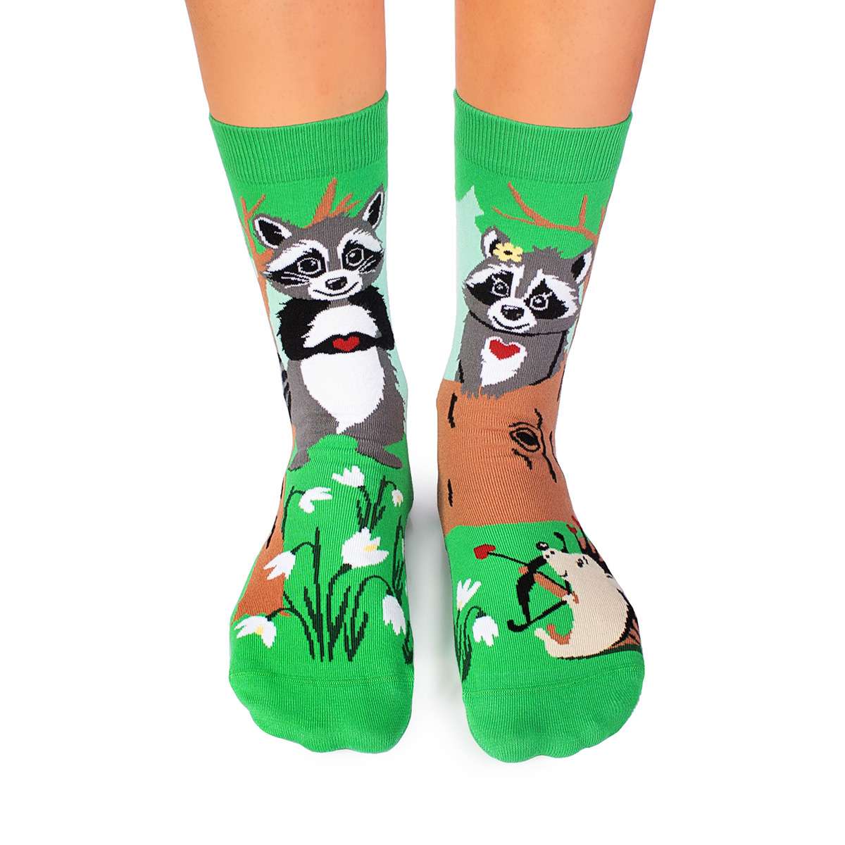Motivsocken, Waschbär Socken, Themensocken, Geschenkidee für Paare
