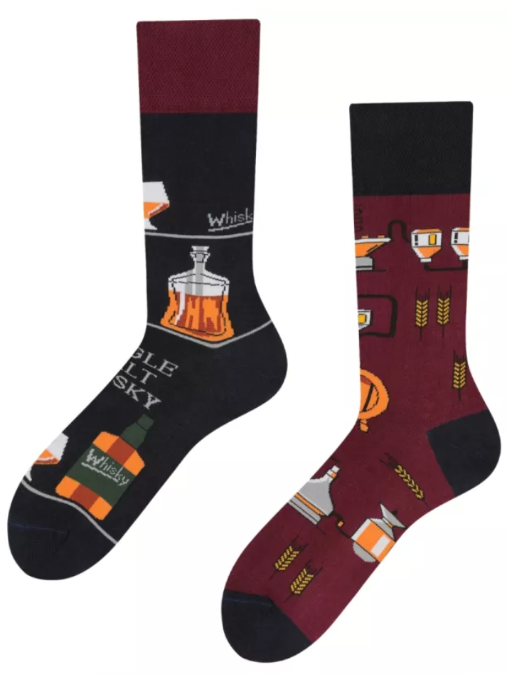 Whisky Socken, Motivsocken, Themensocken, Geschenkidee für Whisky Liebhaber