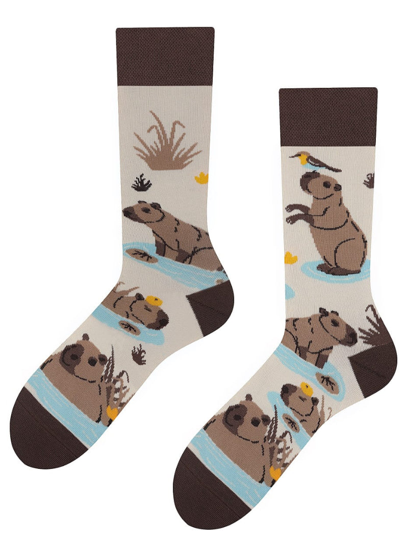 Capybara Socken, Wasserschwein Socken, Motivsocken, Themensocken, Geschenkidee für Tierpflegerin