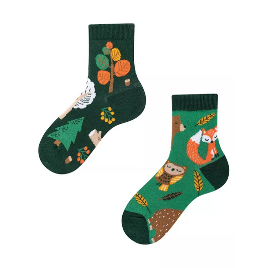 Waldtiere Kindersocken, Motivsocken für Kinder, Geschenkidee für Jungs und Mädchen.