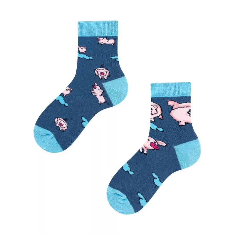 Schweinchen Kindersocken, Motivsocken für Kinder, Geschenkidee für Jungs und Mädchen.