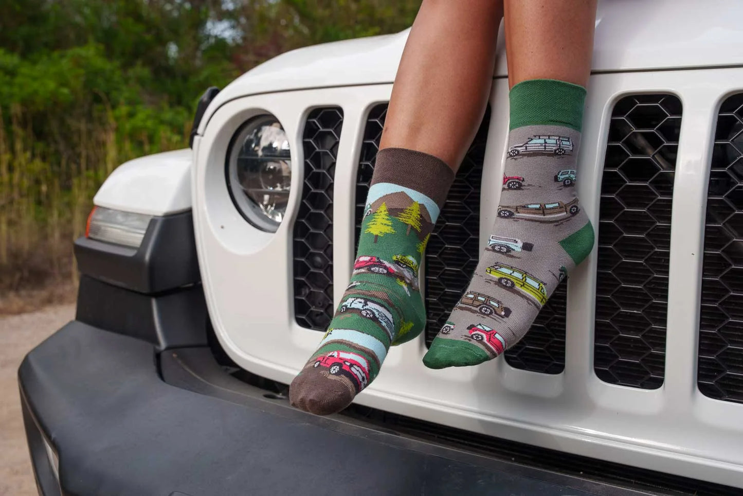 Jeep Socken, SUV Motivsocken, bunte Socken, Geschenkidee, Geländefahrer