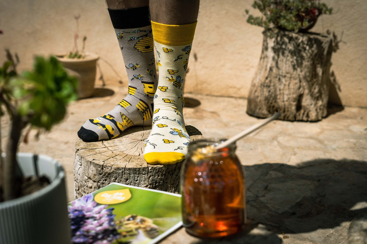 Bienen Socken, Motivsocken, bunte Socken, Geschenkidee für Imka.