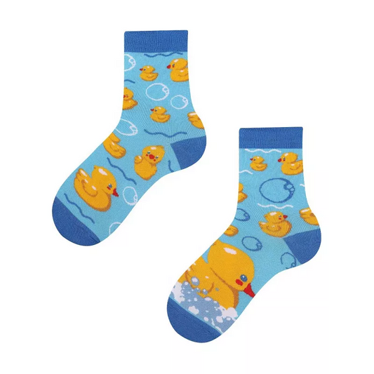 Quietscheenten Kindersocken, Motivsocken für Kinder, Geschenkidee für Jungs und Mädchen.