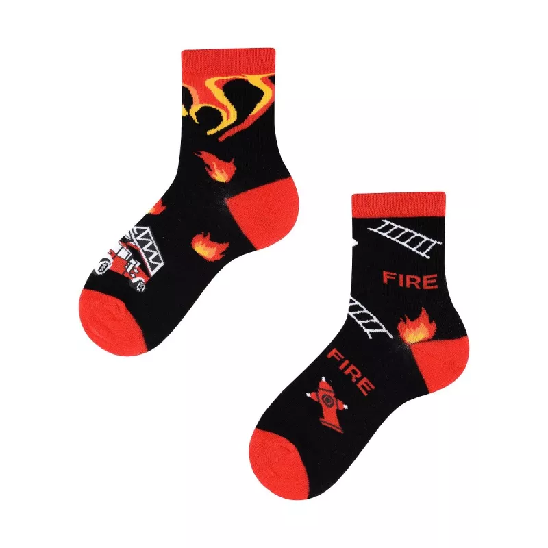 Feuerwehr Kindersocken, Motivsocken für Kinder, Geschenkidee für Jungs und Mädchen.